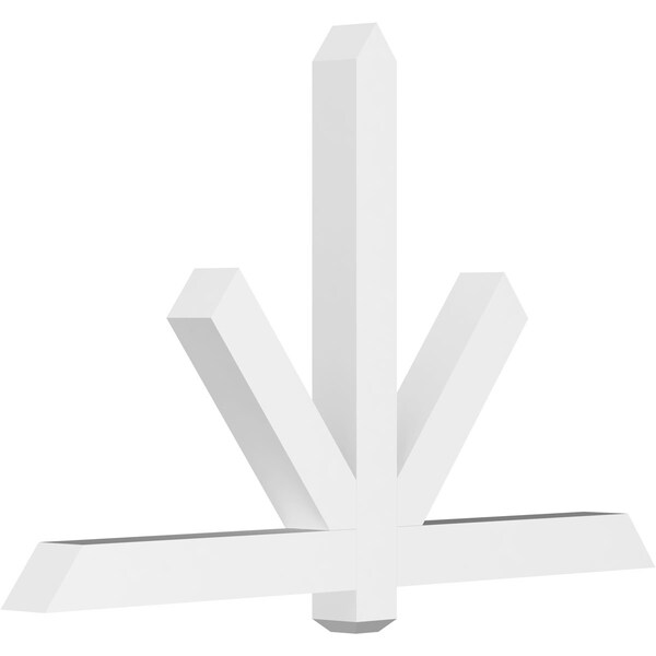 Ekena Millwork Kennewick Architectural Grade PVC Gable Bracket, 60"W x 37 1/2"H x 4"D x 4"F, 15/12 Pitch GBP060X38X0404KEN00 - main